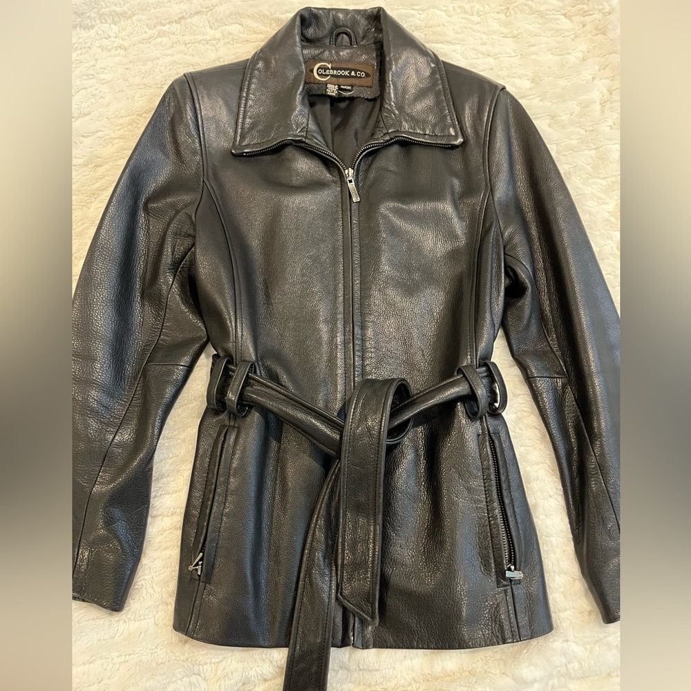 Black leather jacket